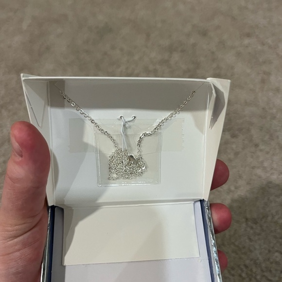 Gratitude & Grace Fine Silver Plated Genuine Crystal Angel Necklace - Picture 5 of 5